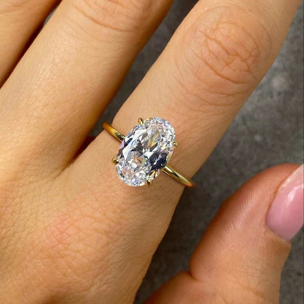 925 Sterling Silve 1-8CT Zircon Gorgeous Shiny Oval Stone Ring For Women Engagement Wedding Luxury High Quality Fine Jewelry — view 2