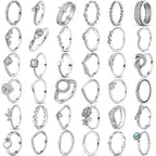 New 925 Sterling Silver Rings Stackable Infinite Silver shining Zircon Ring For Women Wedding Anniversary Birthday Jewelry Gift