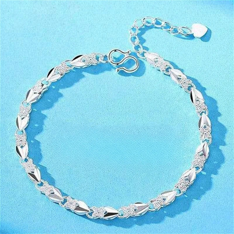 925 Sterling Silver Hollow Heart Bracelets For Women Girls Vintage Korean Design Double Layer Beads Bracelet Party Jewelry Gifts