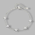 925 Sterling Silver Shiny Zircon Flower Bracelets For Women Charm Temperament Chain Bracelet Party Wedding Jewelry Holiday Gifts