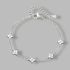 925 Sterling Silver Shiny Zircon Flower Bracelets For Women Charm Temperament Chain Bracelet Party Wedding Jewelry Holiday Gifts
