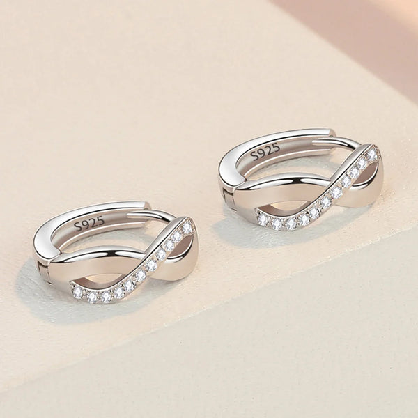 New 925 Sterling Silver Shining Zircon Earrings Women'S Circle Round Earrings Fashionable And Elegant Jewelry Birthday Gift — view 2