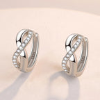 New 925 Sterling Silver Shining Zircon Earrings Women'S Circle Round Earrings Fashionable And Elegant Jewelry Birthday Gift