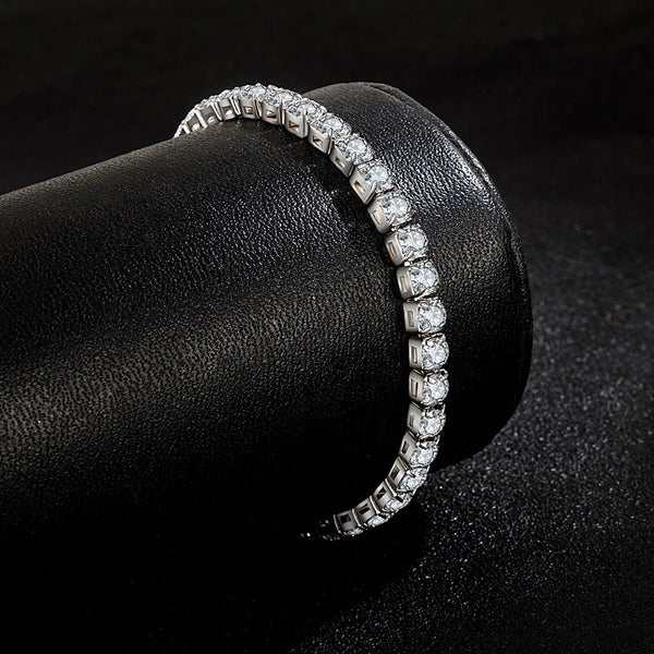 Lihong S925 Sterling Silver Bracelet Zirconia Tennis Ball Women Fashion Simple Engagement Wedding Charm Jewelry 4mm 16-20cm — view 2