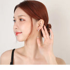 New 925 Sterling Silver Shining Zircon Earrings Women'S Circle Round Earrings Fashionable And Elegant Jewelry Birthday Gift