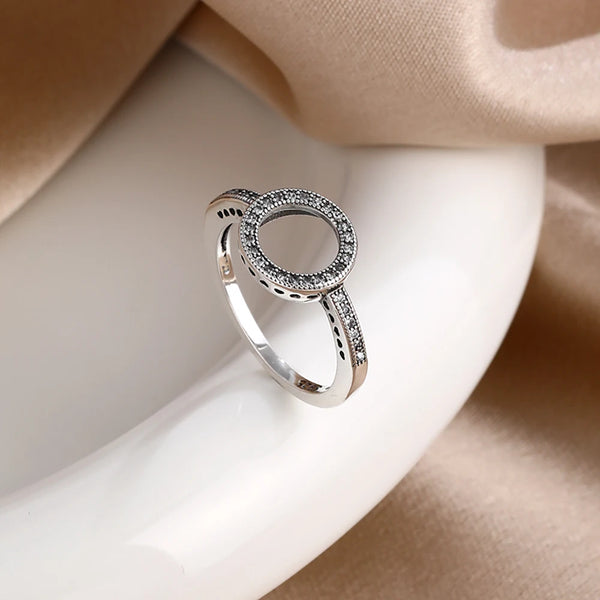 New 925 Sterling Silver Rings Stackable Infinite Silver shining Zircon Ring For Women Wedding Anniversary Birthday Jewelry Gift — view 2