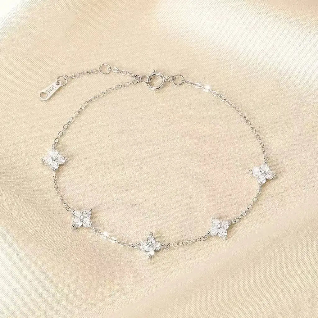 925 Sterling Silver Hollow Heart Bracelets For Women Girls Vintage Korean Design Double Layer Beads Bracelet Party Jewelry Gifts
